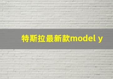 特斯拉最新款model y